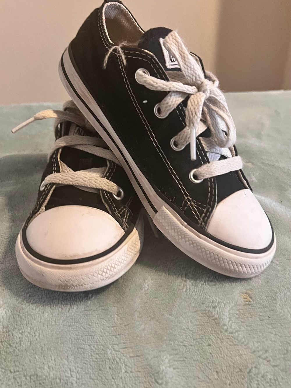 Converse Kids Black and White Low Top Sneakers - Picture 3 of 5